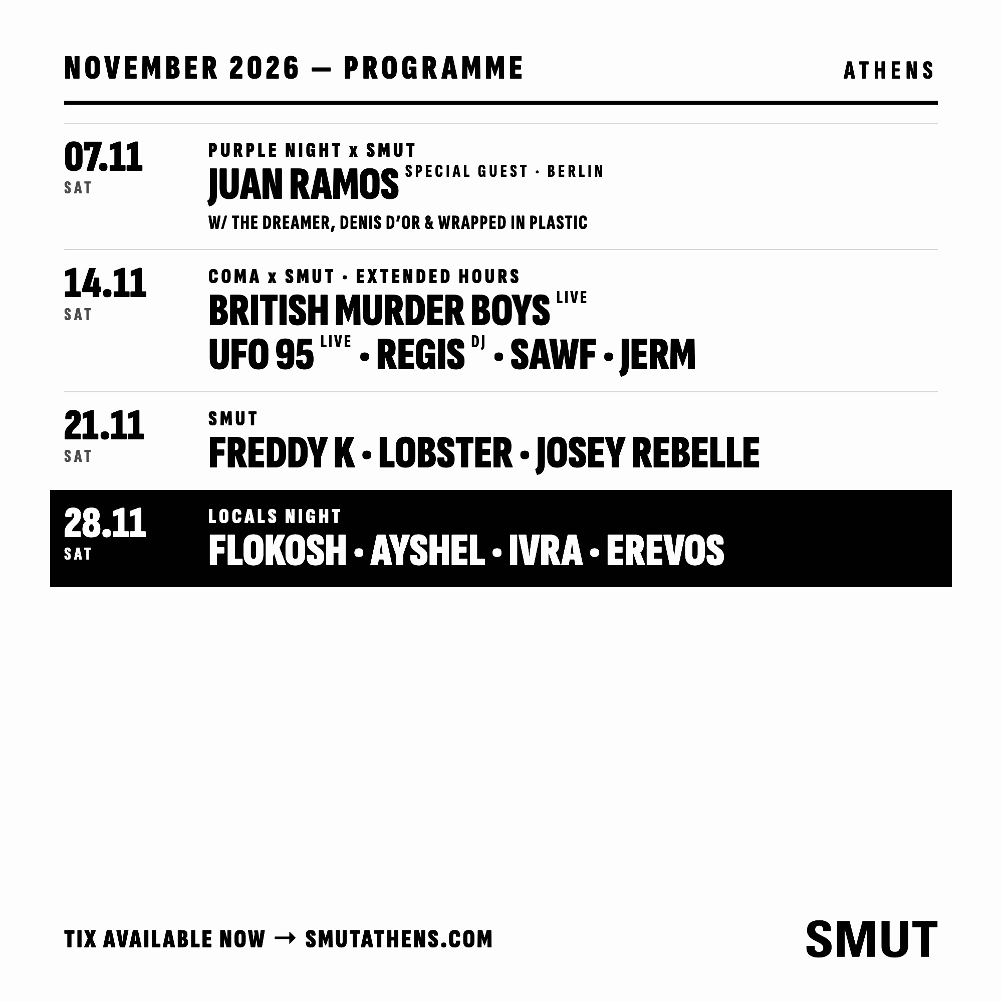 Poster SMUT PASS NOVEMBER 2026 01.11.2026